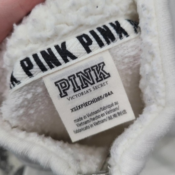 PINK victoria secret white womens xs sweatshirt - Picture 7 of 8